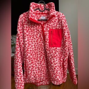 Cabana crown & ivy Women's Long Sleeve Oversized Leopard Print Fleece Pullover M